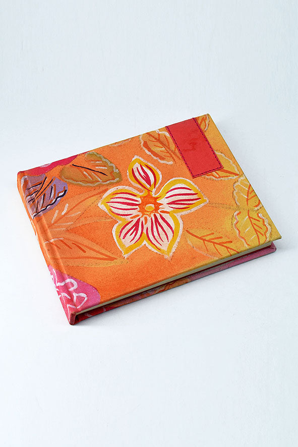 Painted Floral Hardbound Notebook A6 Landscape, Set of 2