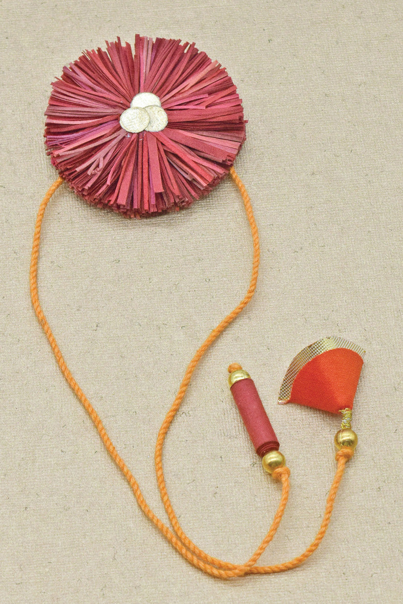Paper Shred Unicolour Rakhi with Paper Tassels