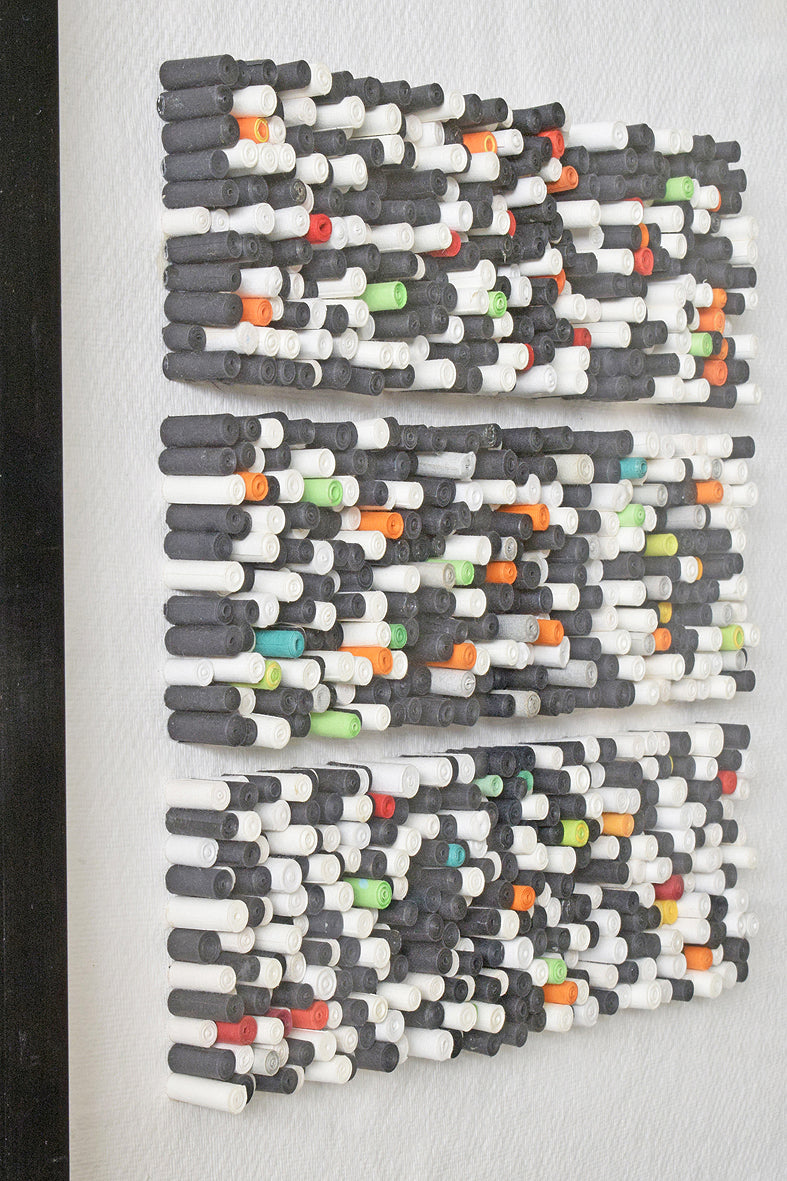Wall Art: Courtyards & Buildings in Aerial view, composed from Paper Beads, 17x17