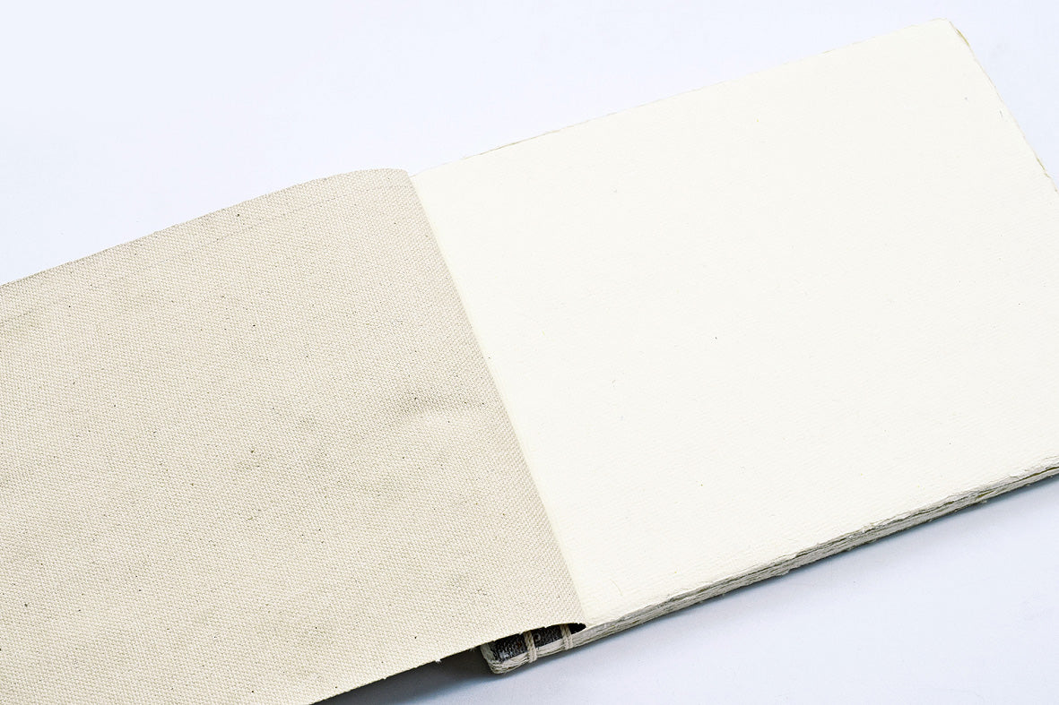 Champagne Silver & Gold Ink Splatter Japanese Binding Notebook, 6X8.5, Deckle-edged Pages