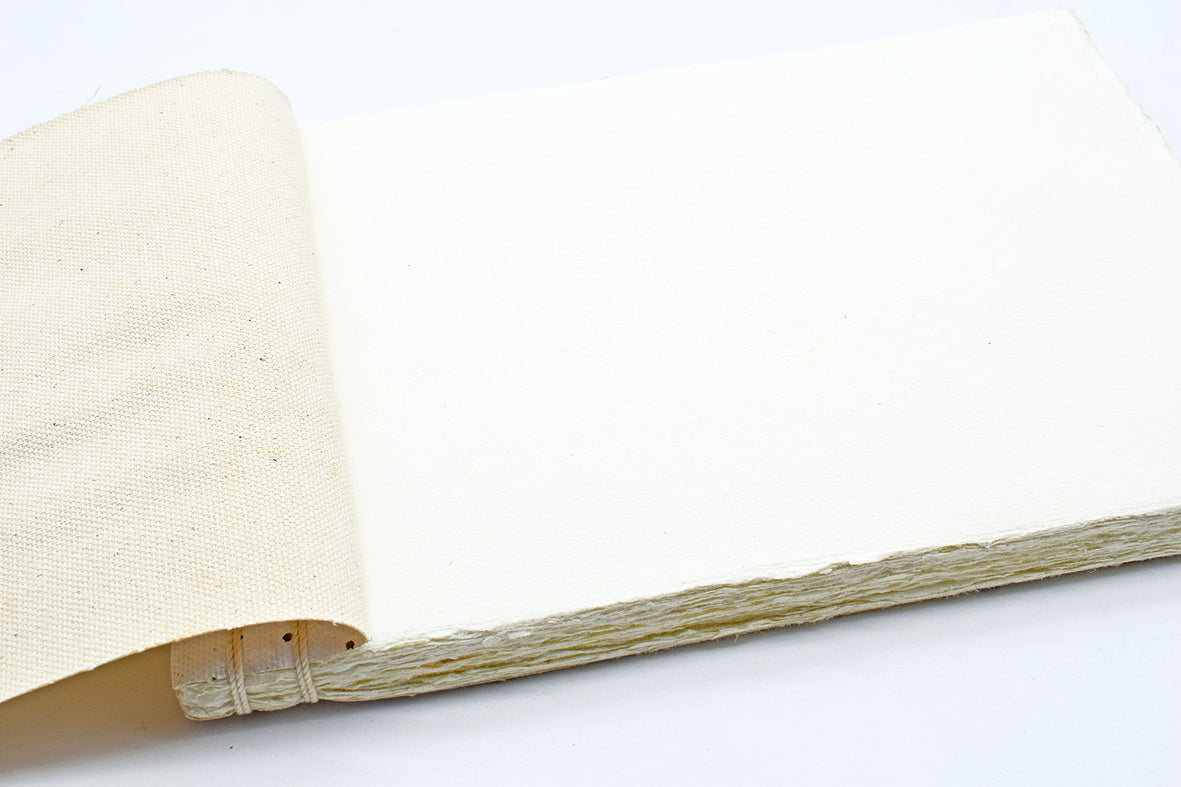 Pearl Black & Gold Ink Splatter Japanese Binding Notebook, 6X8.5, Deckle-edged Pages