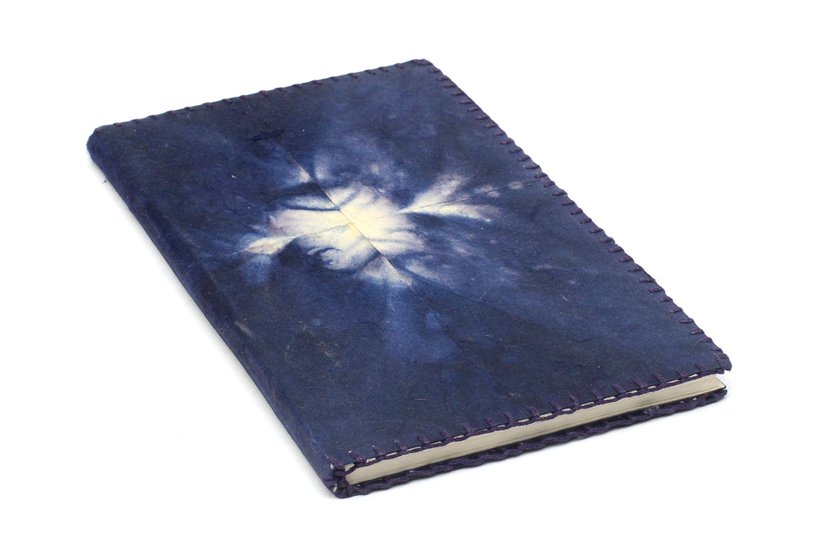 FOR YOU BLUE: 3 Soft Covers Notebooks Shibori Dyed Cover with Border Stitching 8x4