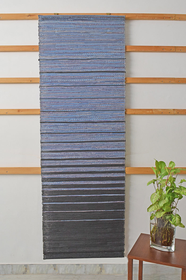 Wall Hanging: Ombre Paper Strips weave wall hanging, 72x27.5