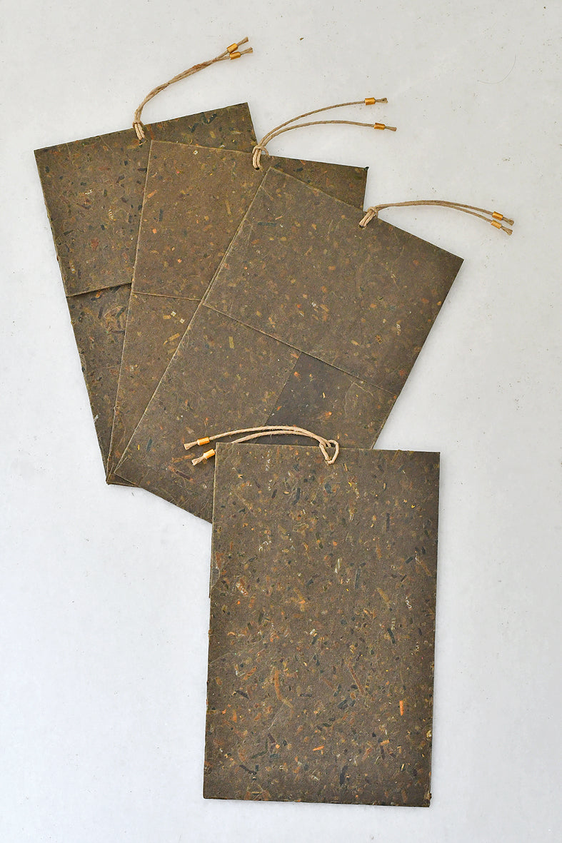 Waxed Banana Paper Gift Enclosures, Set of 4, 10x6.5