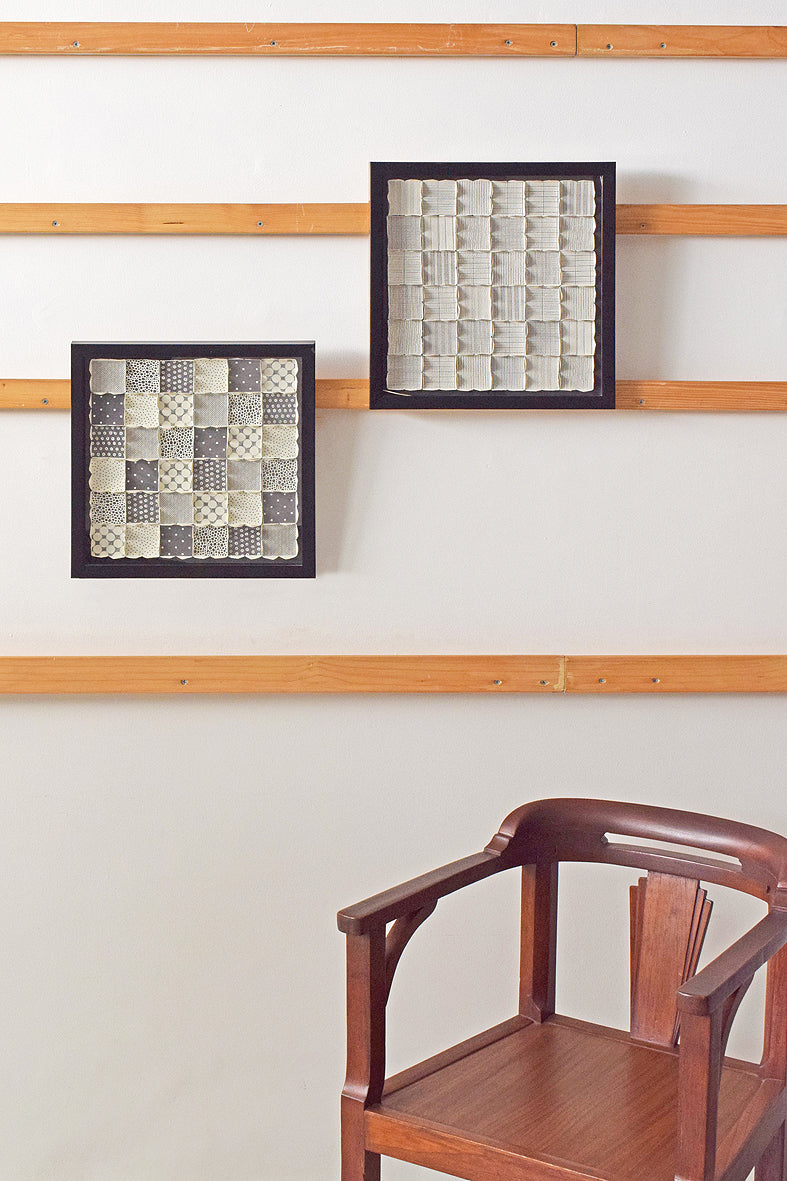 Black & White Grid Dot Texture Wall Art Hanging Online