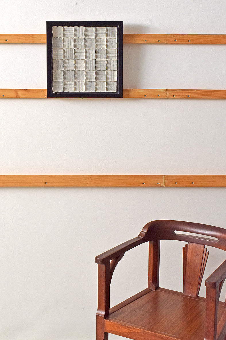 Wall Art: Line Textures Black & White Grid, 14x14