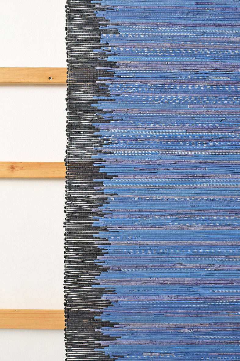 Blue & Black Paper Strip Weave Wall Art Hanging Online
