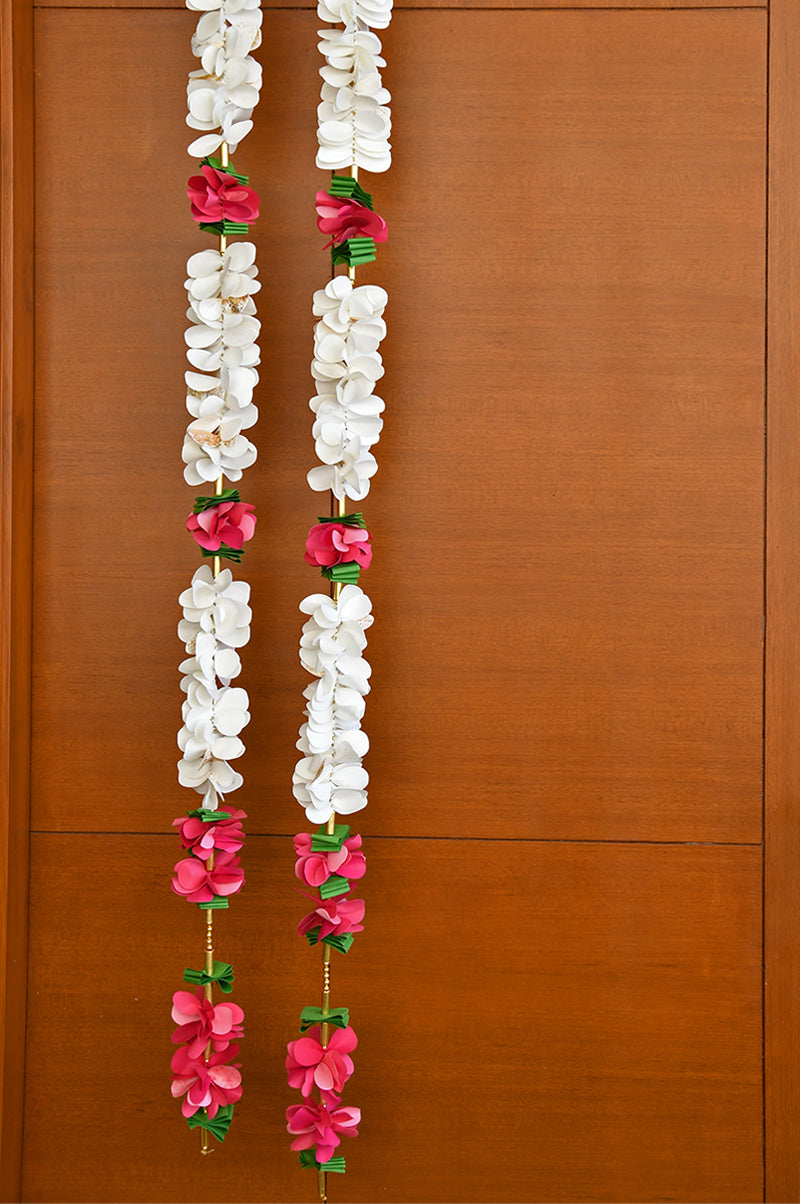 Gajra Paper Flower Garland, set of 2