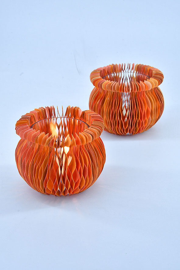 Matka Concertina Covers with Tumbler Tealight Holder, Set of 2