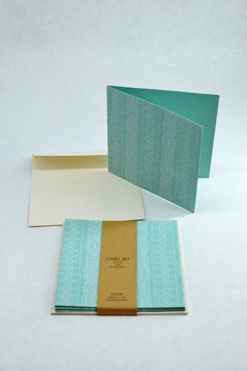 Lace Stripes Handmade Paper Money Gift Envelope With Card Set of 6
