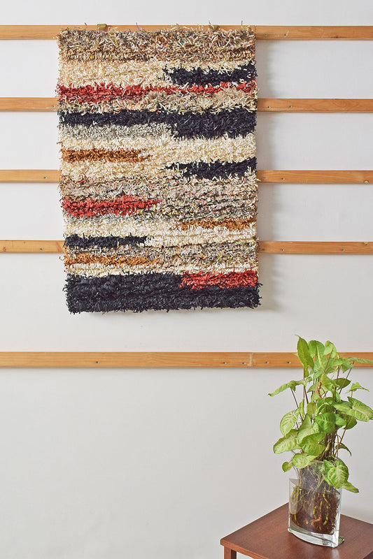 Red and Black Paper Fringes Weave Wall Art Hanging Online 27.5x39