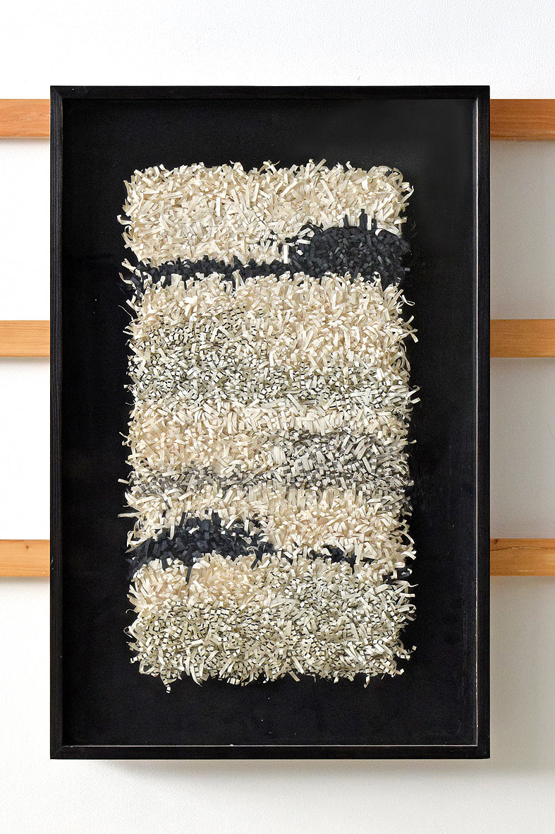 White Gray Paper Fringes Weave Framed Wall Art Online 20x30