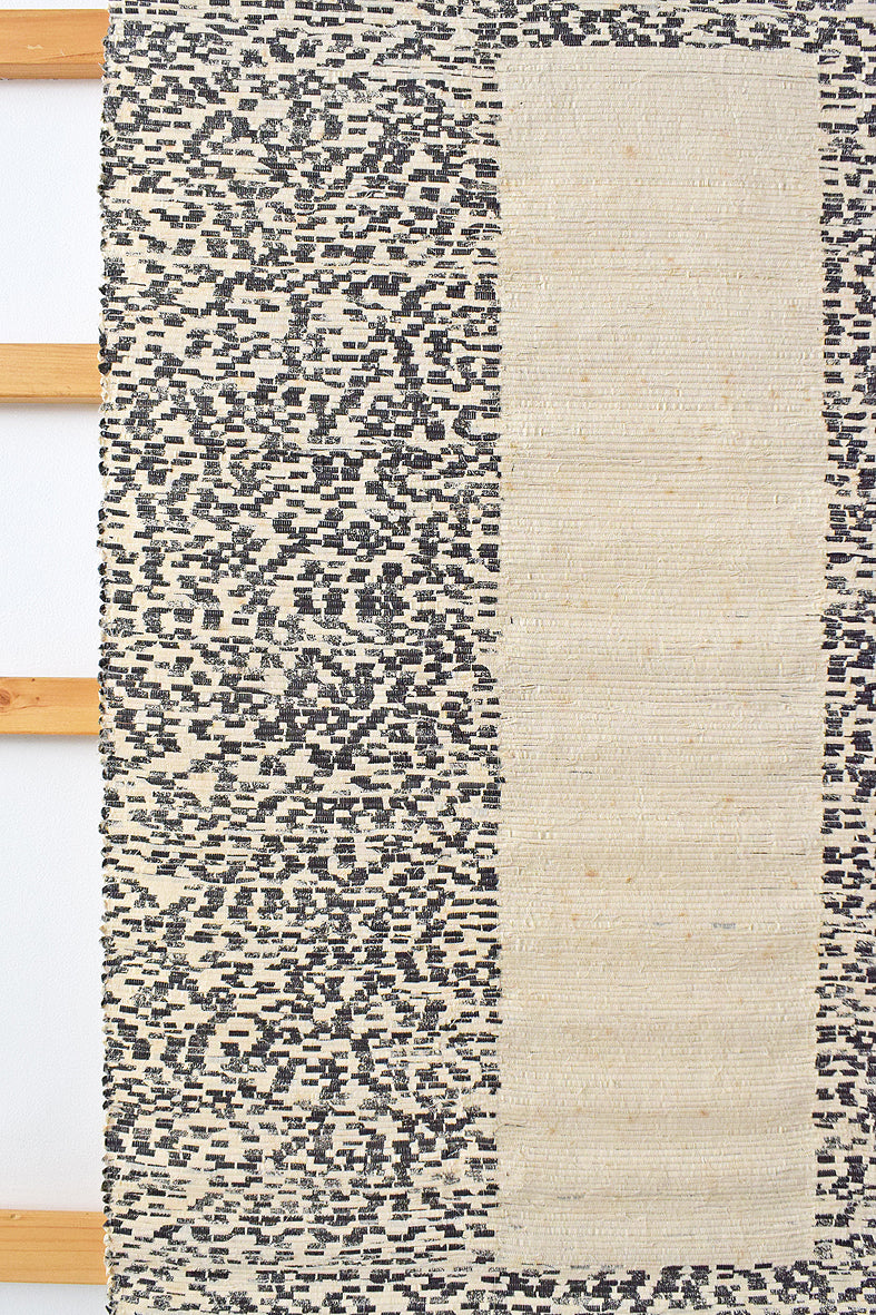 Ivory Black Canvas Textures Weave Wall Art Hanging Online