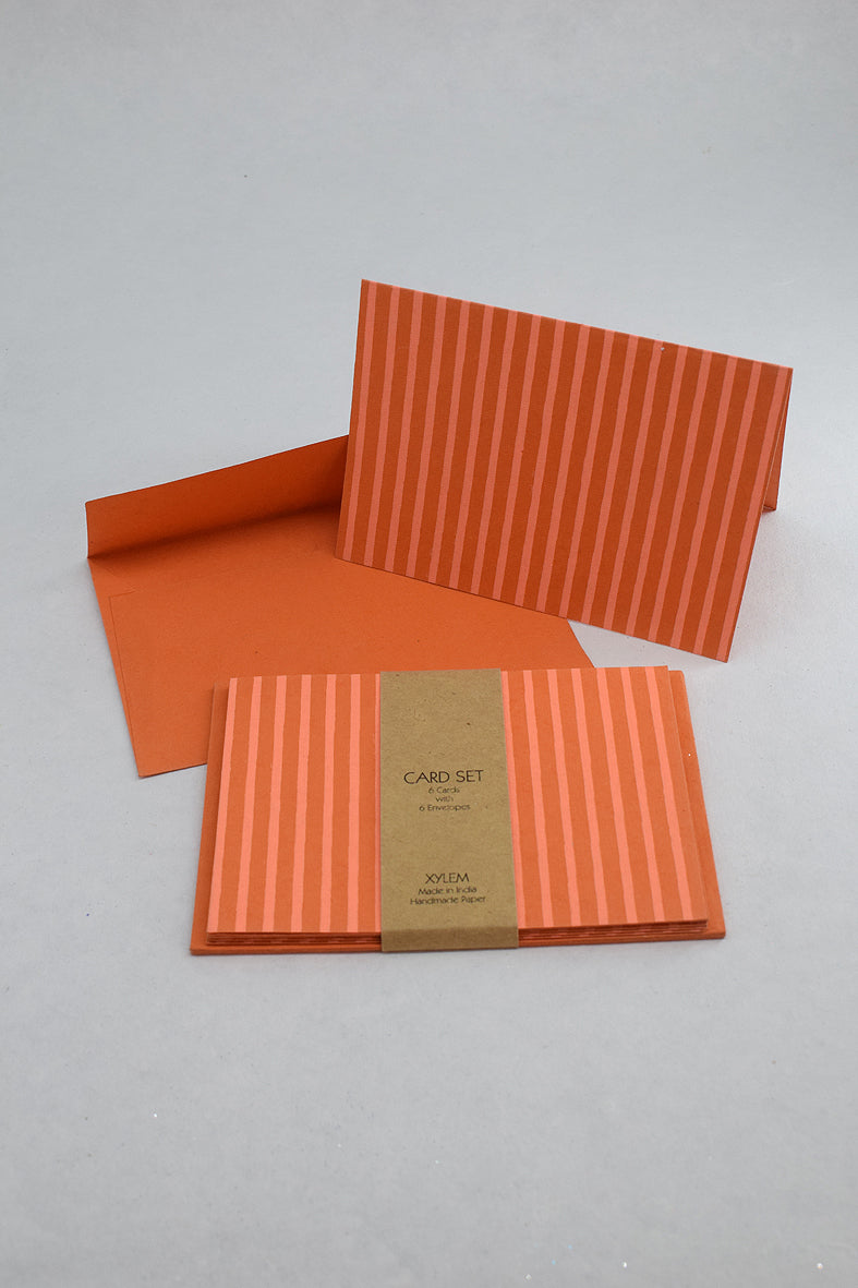 Stripes Print Handmade Paper Gift Card with Envelope Online