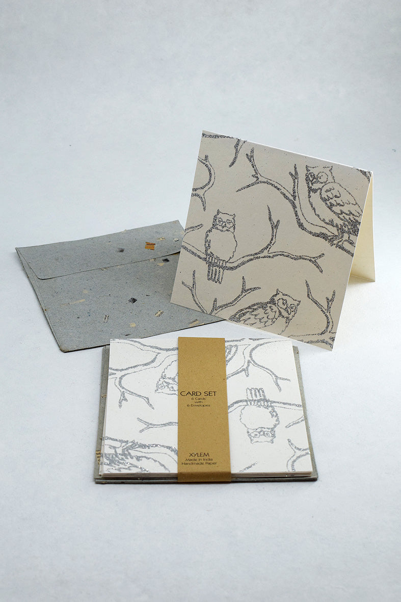 Owl Print Handmade Paper Money Gift Envelope With Card Set of 6 Online