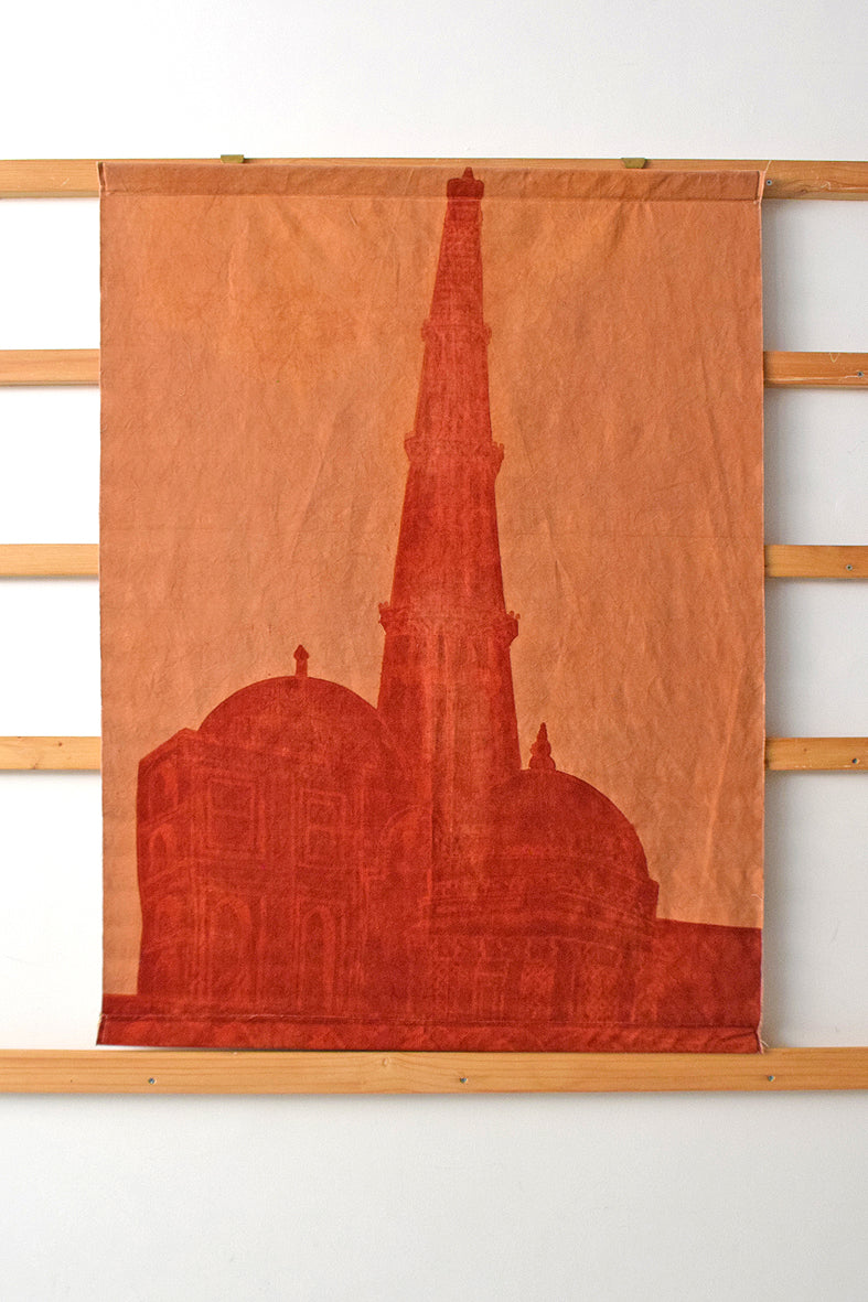 Qutub Minar Hand Painted Canvas Wall Art Hanging Online