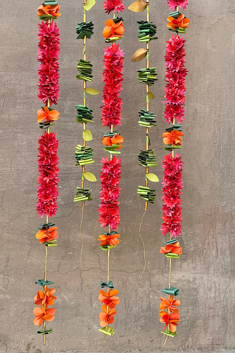 Rajnigandha Paper Flower Garland, Set of 2