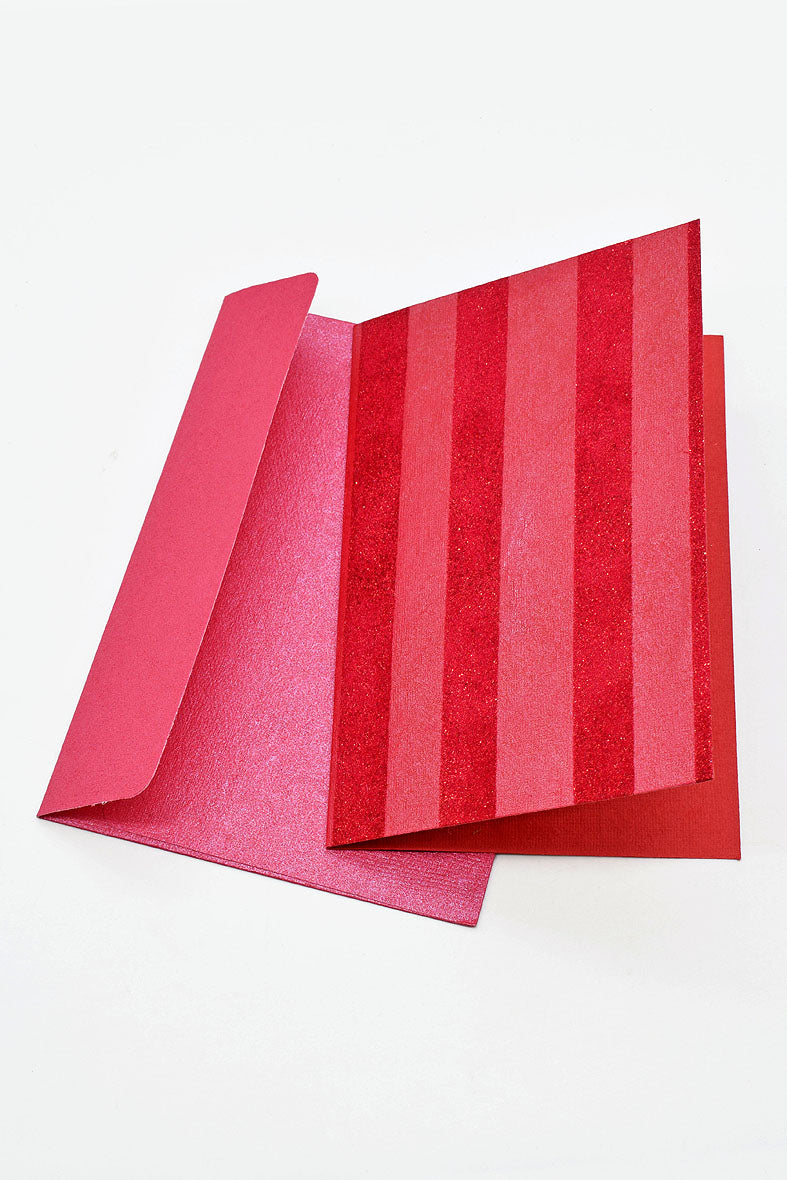 Glitter Stripes Gift Cards with Envelopes 4x6, Set of 6