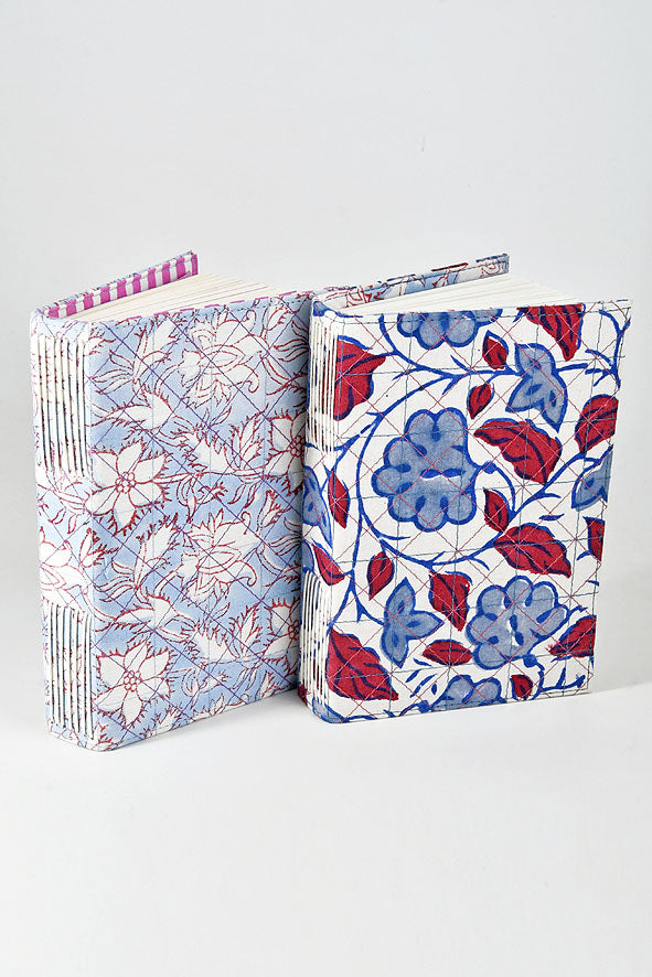 Blue Red Summer Print Cover Blank Pages Journal Notebook Online, 6x4