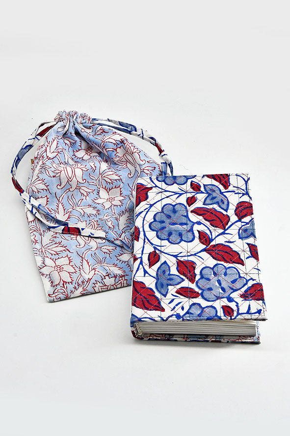 Blue Red Summer Print Cover Blank Pages Journal Notebook Online, 6x4