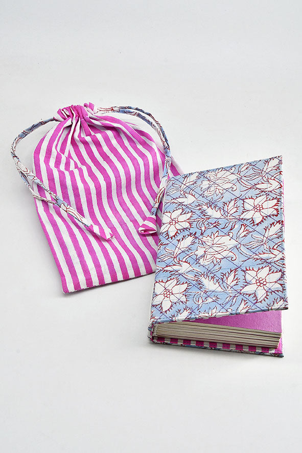 Summer Print Cover Coptic Stitch Journal, 6x4