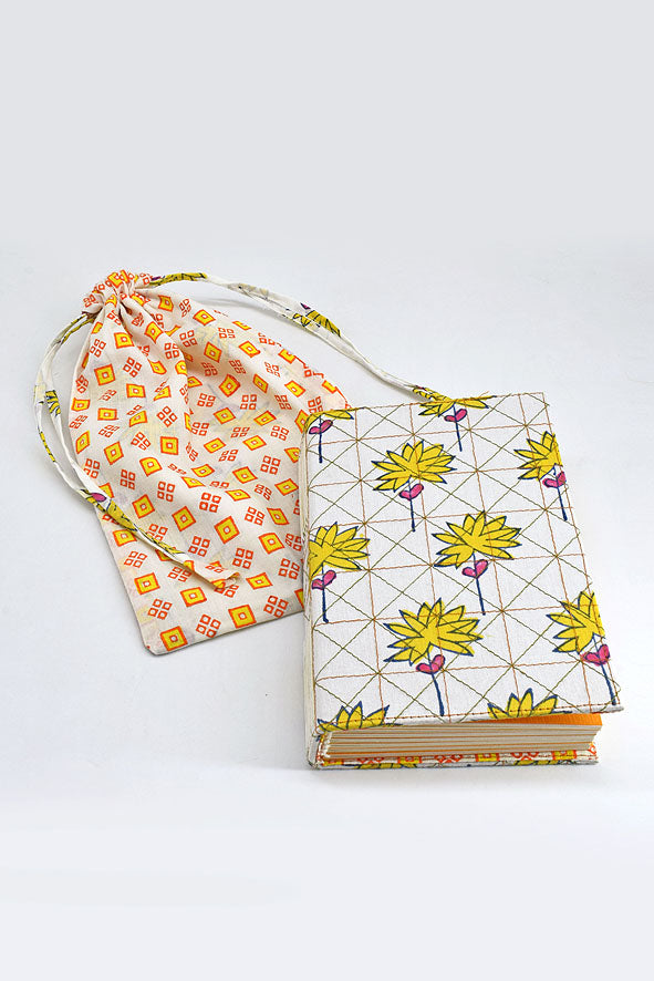 Summer Print Cover Coptic Stitch Journal