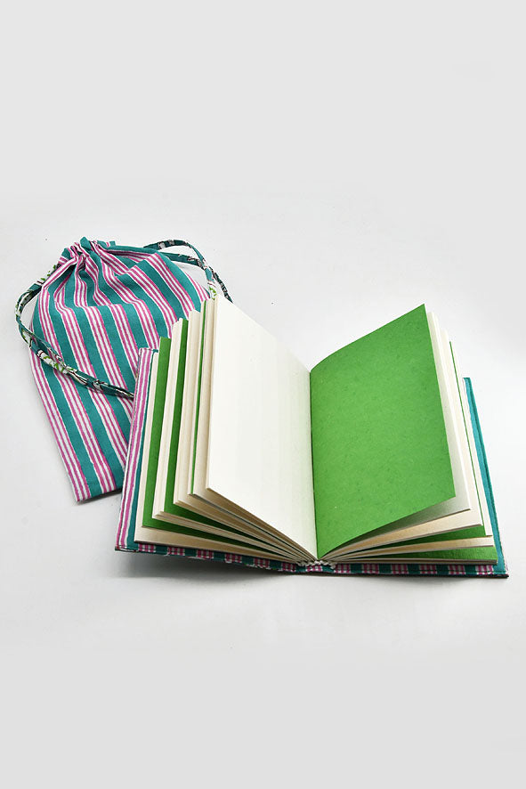 Summer Print Cover Coptic Stitch Notebook, 6x4