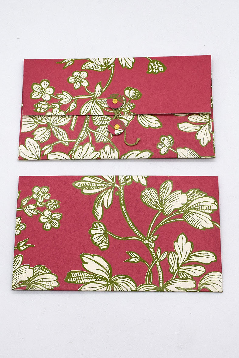 Greeting/Gift Envelope Floral with Card, Set of 5, 7x4
