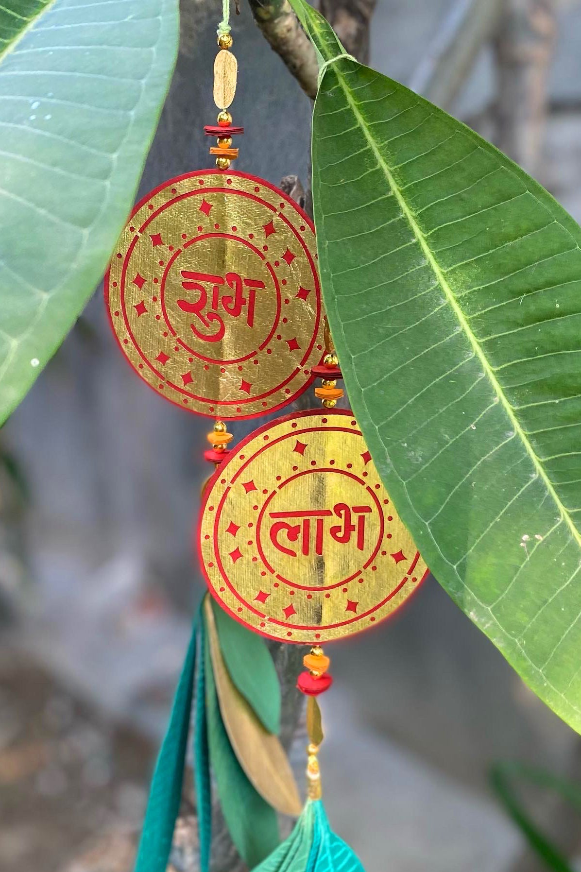 Shubh Labh Ganjifa And Champa Leaf Handmade Paper Hanging Online