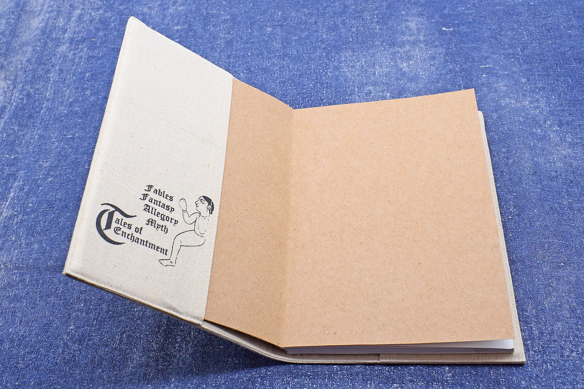 Notebooks Qissa Kahani, Tiger Hand Painted Slip Cover, 20X13.5 Blank pages insert + Extra Notebook Ruled Pages