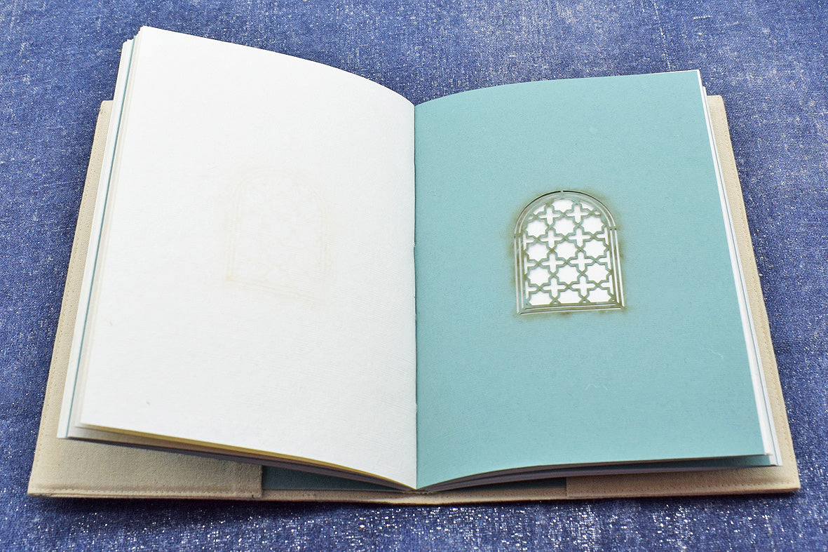 Notebooks Qissa Kahani, Mermaid Hand Painted Slip Cover, 18X13 Blank pages insert + Extra Notebook Ruled Pages