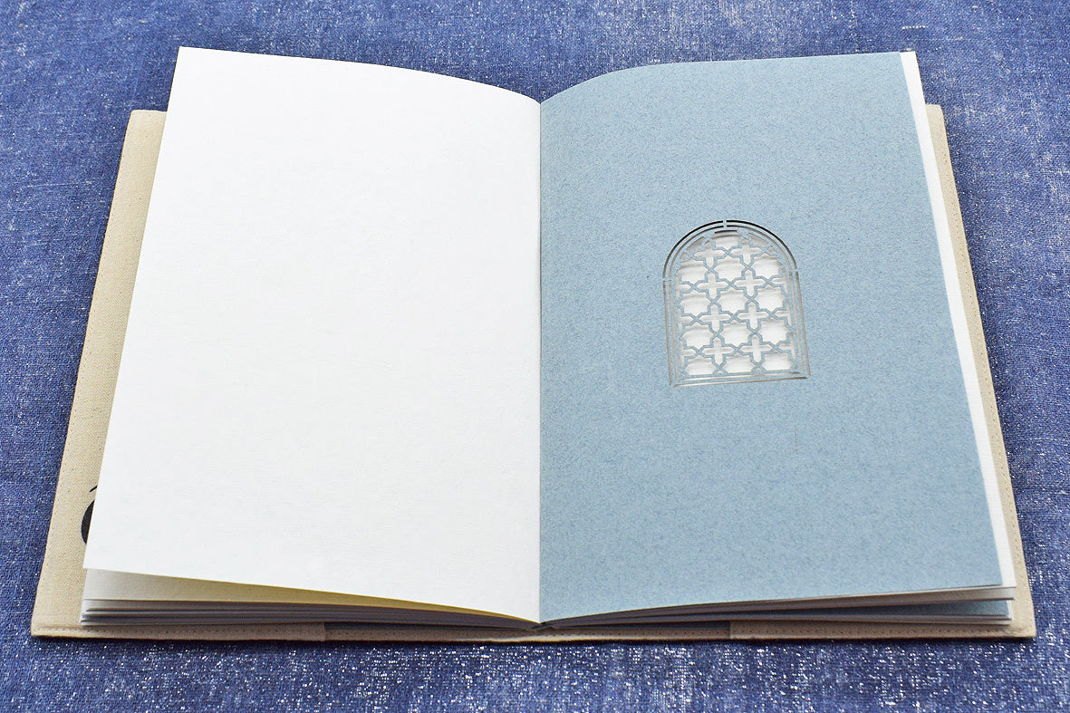 Notebooks Qissa Kahani, Bards Hand Painted Slip Cover, 19X13.5 Blank pages insert + Extra Notebook Ruled Pages