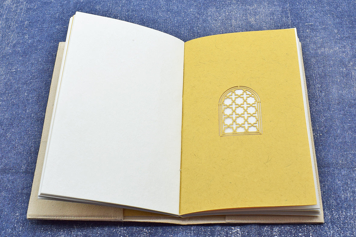 Notebooks Qissa Kahani, Zodiac Hand Painted Slip Cover, 20X12.5 Blank pages insert + Extra Notebook Ruled Pages