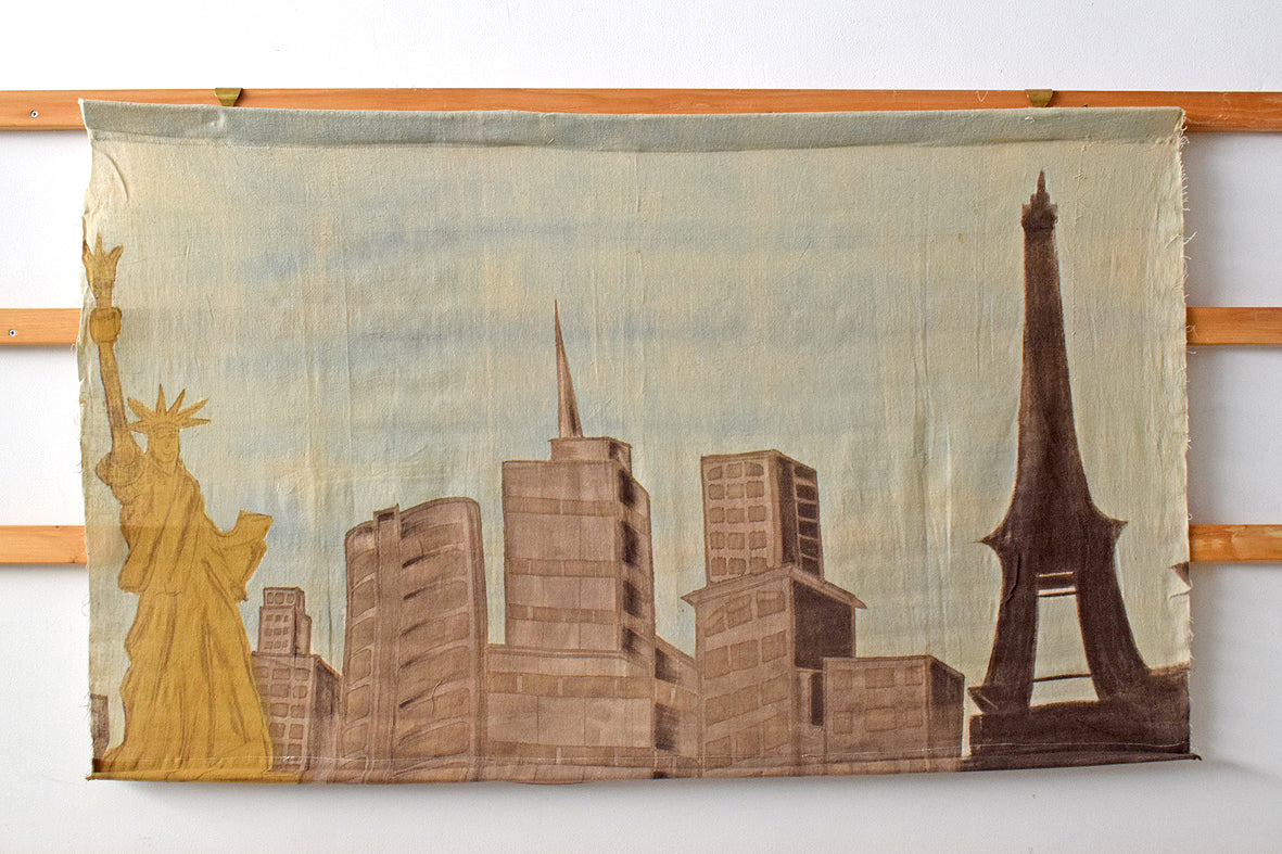 Landmark Building Natural Dye Painting Wall Art Hanging Online