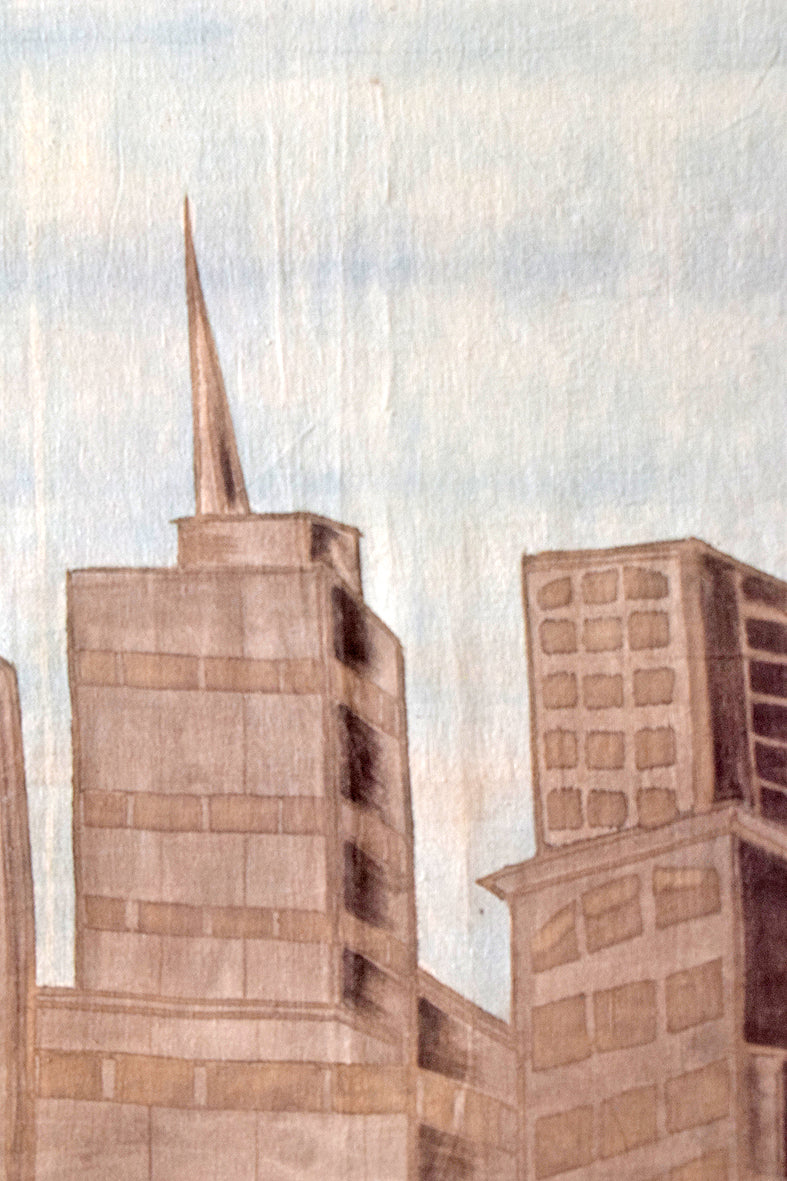 WALL HANGING: Natural dye painting, Landmark Buildings, 51x32