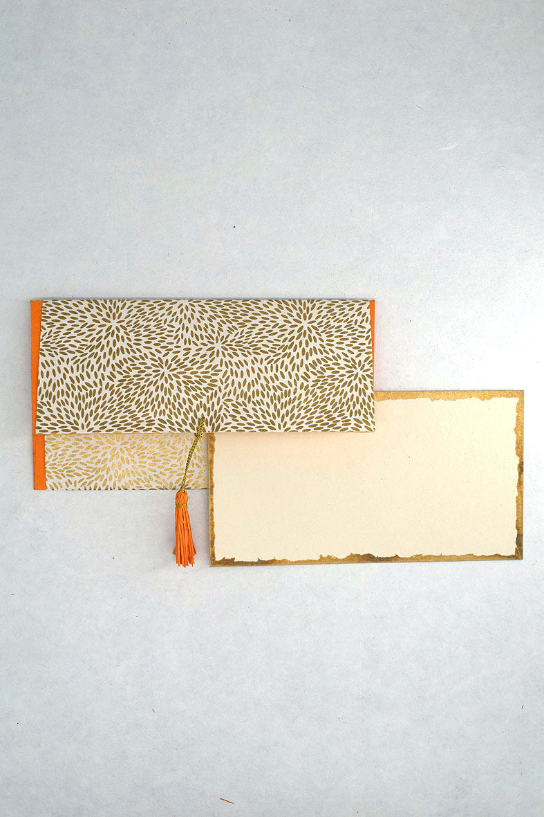 Rice Print Gift Envelopes with Cards, Set of 4, 8x4 each