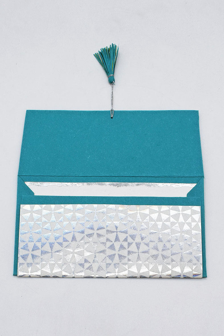 Geometric Hologram Foil Print Gift Envelope with Cards, Set of 4, 8x4 each