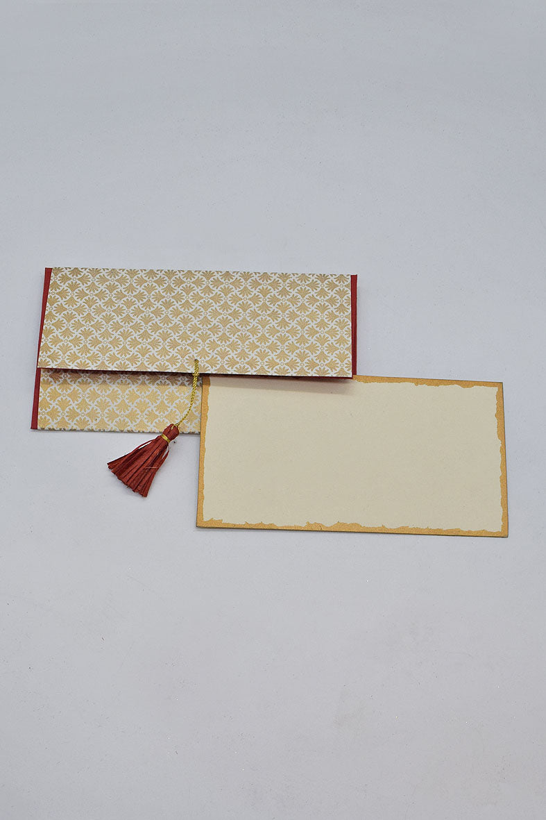 Four Petal 4 Way Art Deco Print Gift Envelope with Cards, Set of 4, 8x4 each