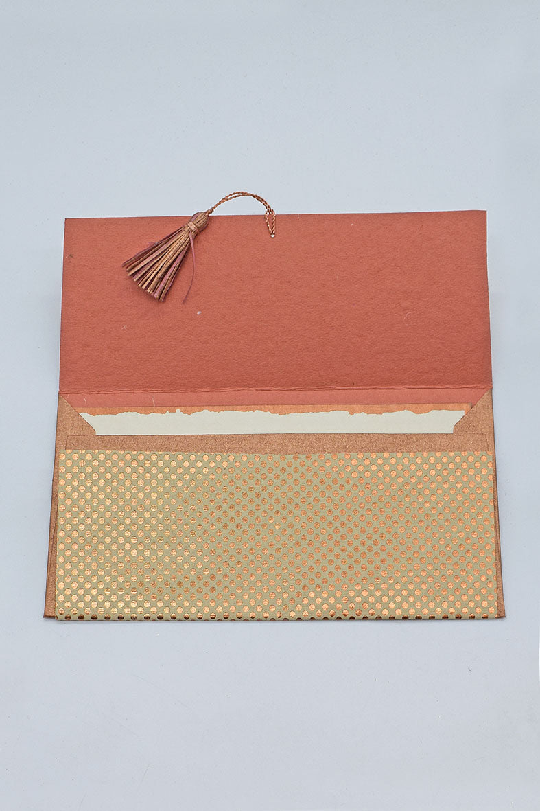 Gold Rounds Foil Print Gift Envelopes with Cards, Set of 4, 8x4 each