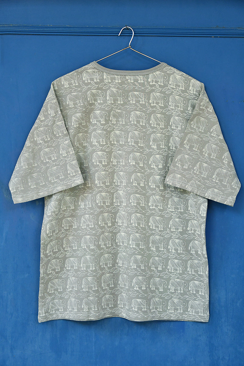 Gray Folk Elephant Tonal Unisex T Shirt