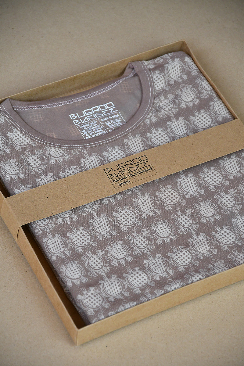 Taupe Folk Turtles Tonal Unisex T-Shirt