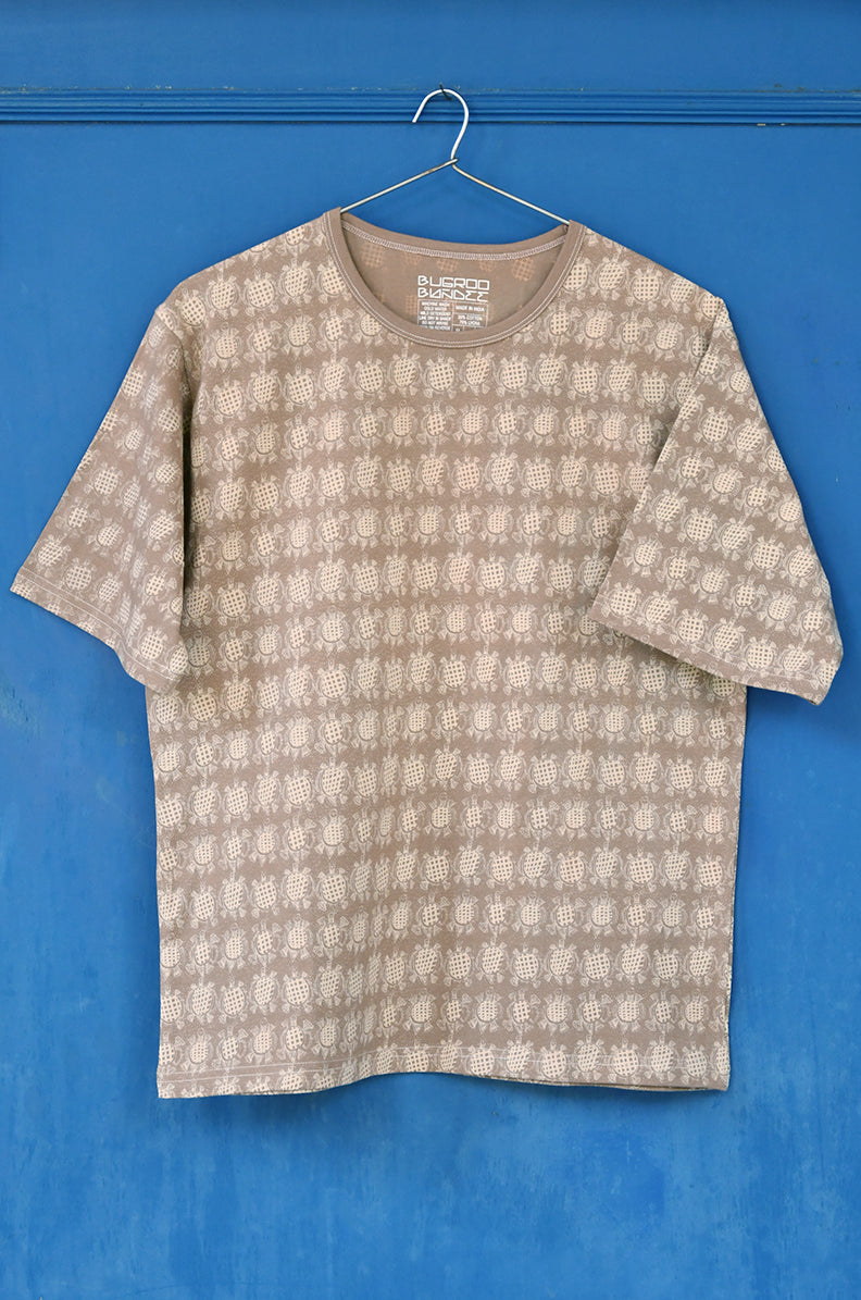 Taupe Folk Turtles Tonal Graphics Unisex T Shirt Online