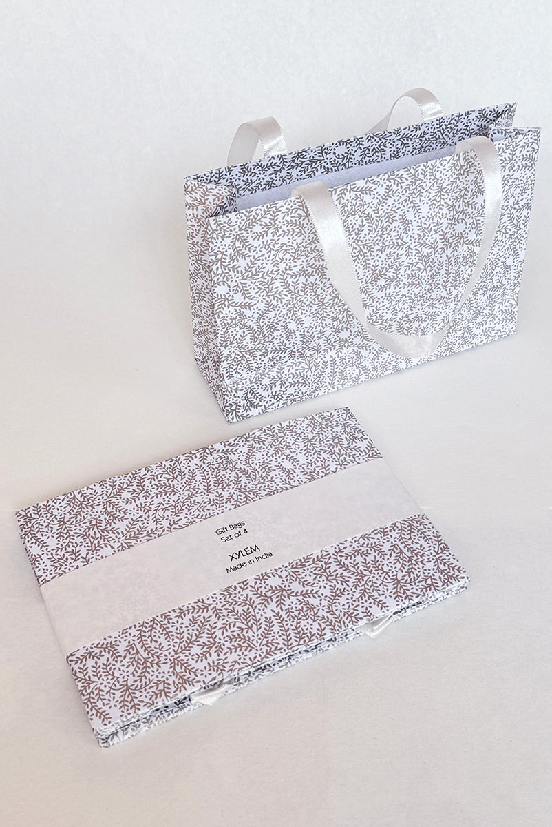 Floral Vines White Small Escort Handmade Paper Gift Bag Online