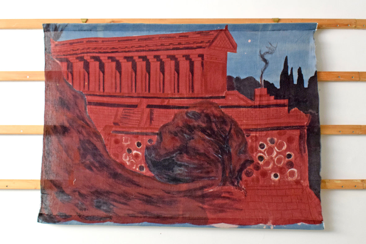 Temple of Artemis Natural Dye Painting Wall Art Hanging Online