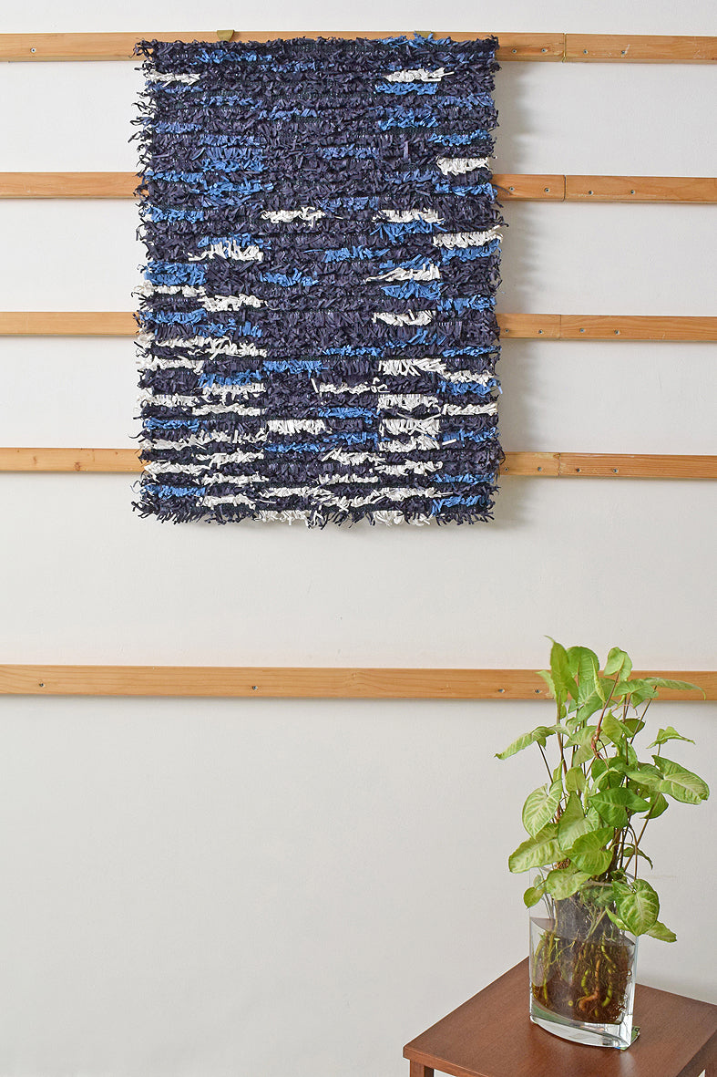 Assorted Blues & White Paper Fringes Weave Wall Art Hanging Online