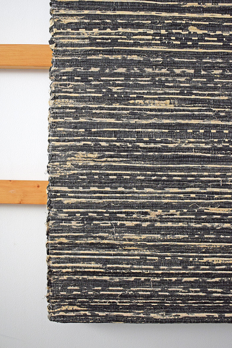 Wall hanging: Black canvas textures weave, 42x40