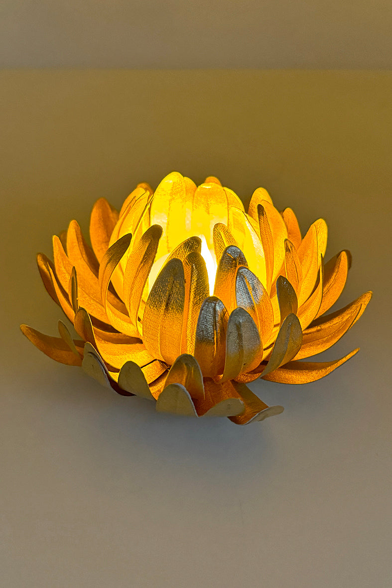 Chrysanthemum Paper Gold Flower With Festive Tealights Online