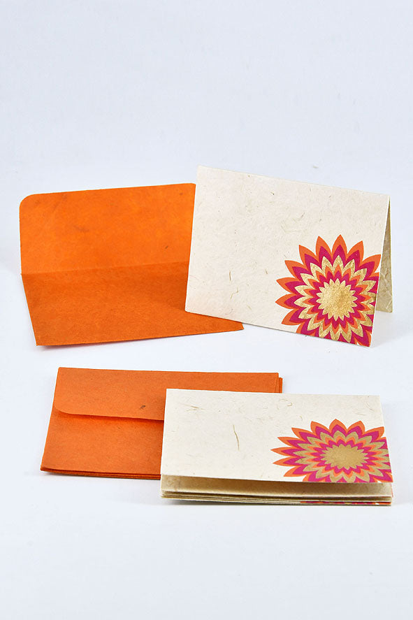 Dahlia Flower Cards & Envelopes, Set of 4, 3.5x2.5