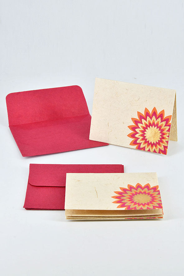 Dahlia Flower Cards & Envelopes, Set of 4, 3.5x2.5