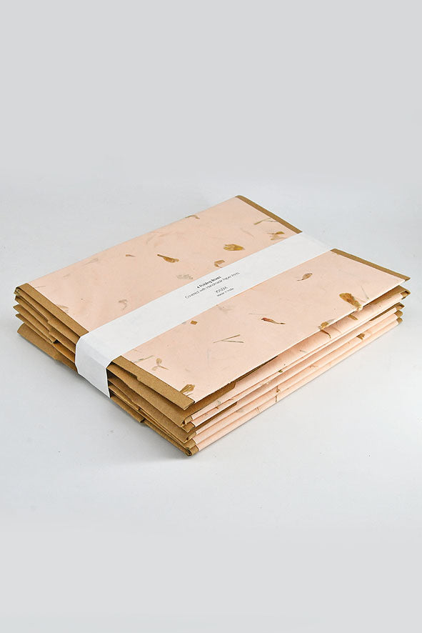 Corrugated Gift Boxes with Mixed Flowers & Grass Wrapper, Set of 4, 11x6.7